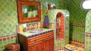 ceramic talavera tiles from Mexico for bathroom